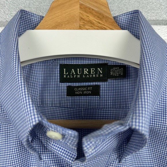 Lauren Ralph Lauren Other - Lauren Ralph Lauren Men Classic Fit Non Iron Blue Gingham Dress Shirt 16.5 32/33